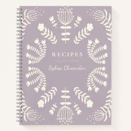 Dänische Folk Blume Lavender Personalisierte Rezep Notizbuch