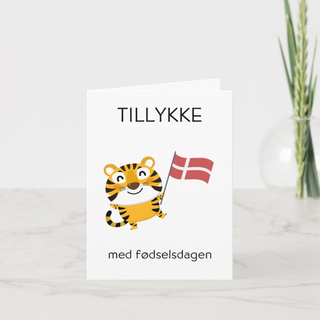 Dänische Geburtstagskarte - Tillykke med fødselsda Karte (Vorderseite)