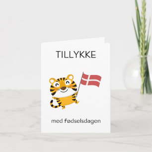 Dänische Geburtstagskarte - Tillykke med fødselsda Karte