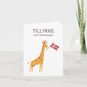 Dänische Geburtstagskarte - Tillykke med fødselsda Karte