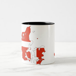 Dänische Landesflagge Zweifarbige Tasse