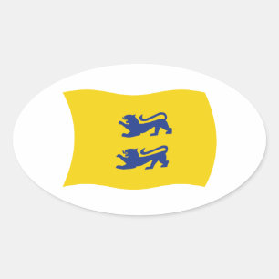 Dänische Minderheit der Flaggenmarke Südschleswig Ovaler Aufkleber