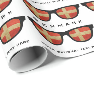 Dänische Shades-Umrandung für Text und Farbe Geschenkpapier