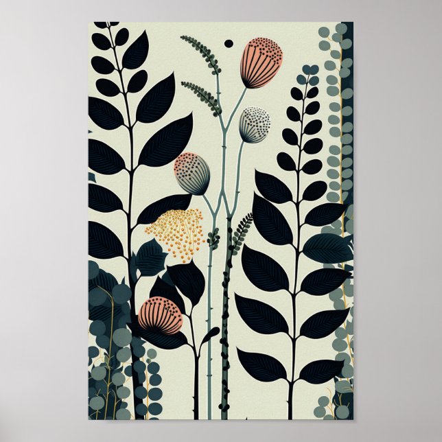 Dänische skandinavische Minimalistische Kunst Poster (Vorne)