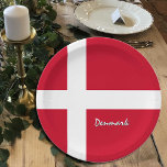 Dänische Teller, Party, Sport, Dänemark Pappteller<br><div class="desc">Paper Tellers: Danish Flag & Denmark Party - Liebe mein Land,  Väter Tag,  Urlaub,  Patrioten / Sportfans</div>