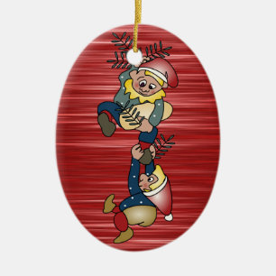 Dänische Weihnachtselfen Keramikornament