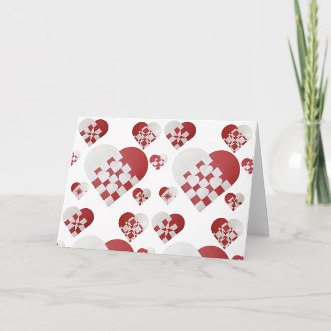 Dänische Weihnachtsherzen Feiertagskarte (Vorderseite)