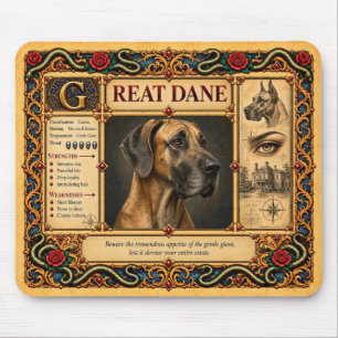 Dänischer Dogge, mittelalterliche Bestiarien-Kunst Mousepad