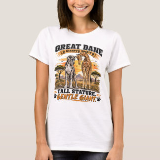 Dänischer Dogge und Giraffen Geist T-Shirt