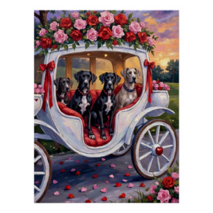 Dänischer Dogge Valentinstag Poster