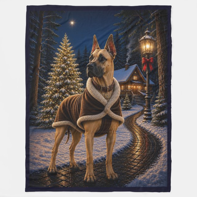 Dänischer Doggenurlaub  Fleecedecke (Vorderseite)