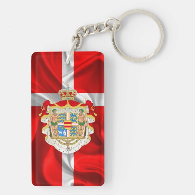 Dänischer FlaggeMantel der Arme Schlüsselanhänger (Rückseite)