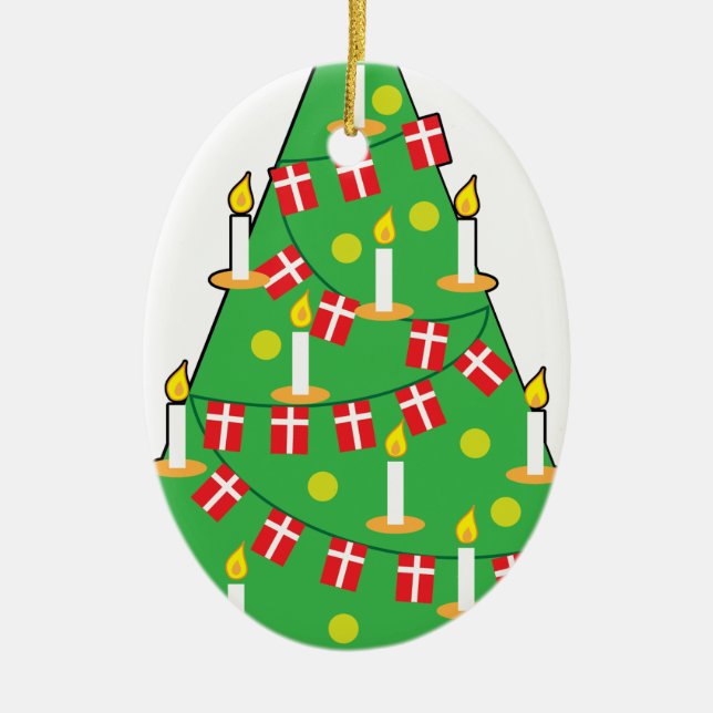 Dänischer Weihnachtsbaum Keramik Ornament (Vorne)