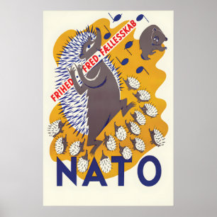 Dänisches Anti-Russisches NATO-Plakat Frihed  Frei Poster