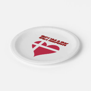 Dänisches Herz Pappteller