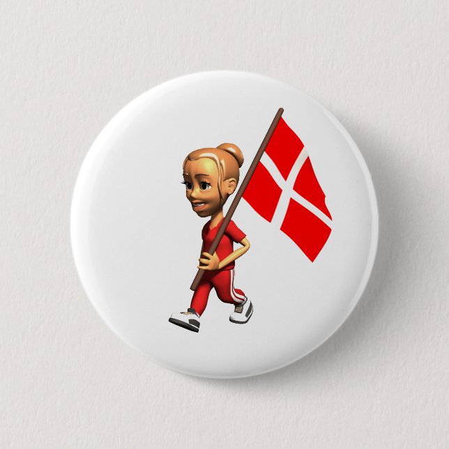 Dänisches Mädchen Button (Vorderseite)