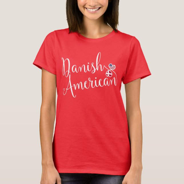 Danish American Entwinted Hearts T - Shirt, Dänema T-Shirt (Vorderseite)