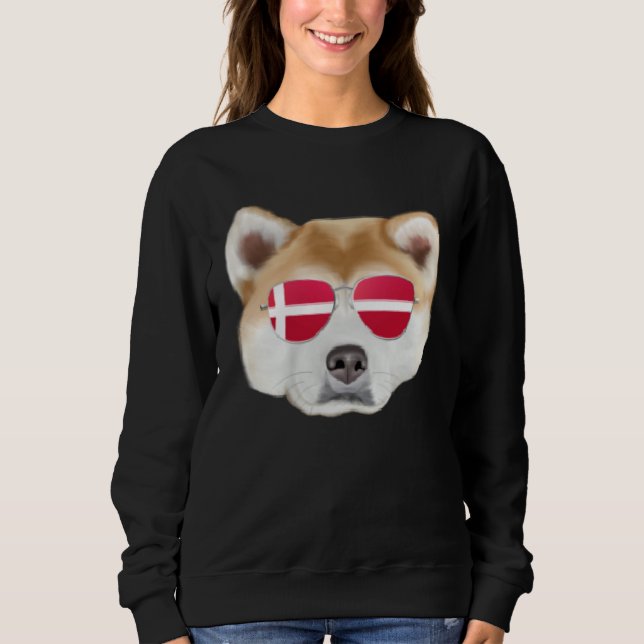 Danish Flag Akita Dog Denmark Pocket Sweatshirt (Vorderseite)