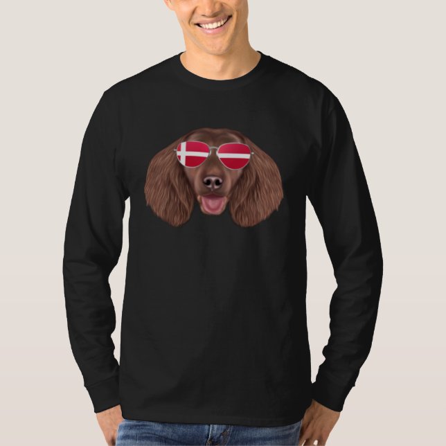 Danish Flag American Water Spaniel Dog Denmark Poc T-Shirt (Vorderseite)