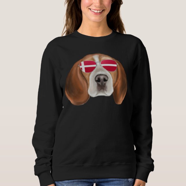 Danish Flag Beagle Dog Denmark Pocket Sweatshirt (Vorderseite)