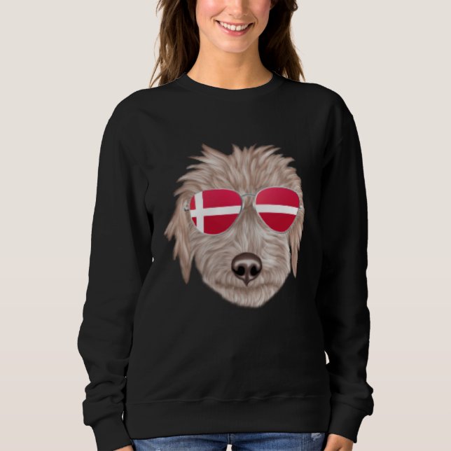 Danish Flag Bedlington Terrier Dog Denmark Pocket Sweatshirt (Vorderseite)