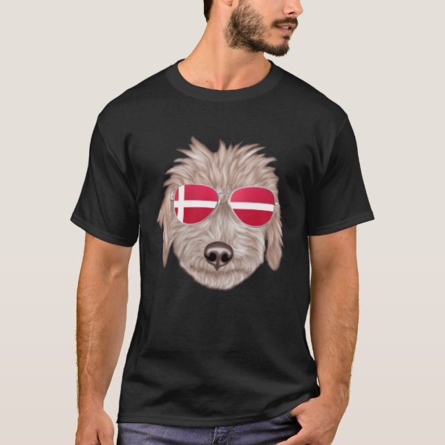 Danish Flag Bedlington Terrier Dog Denmark Pocket T-Shirt (Vorderseite)