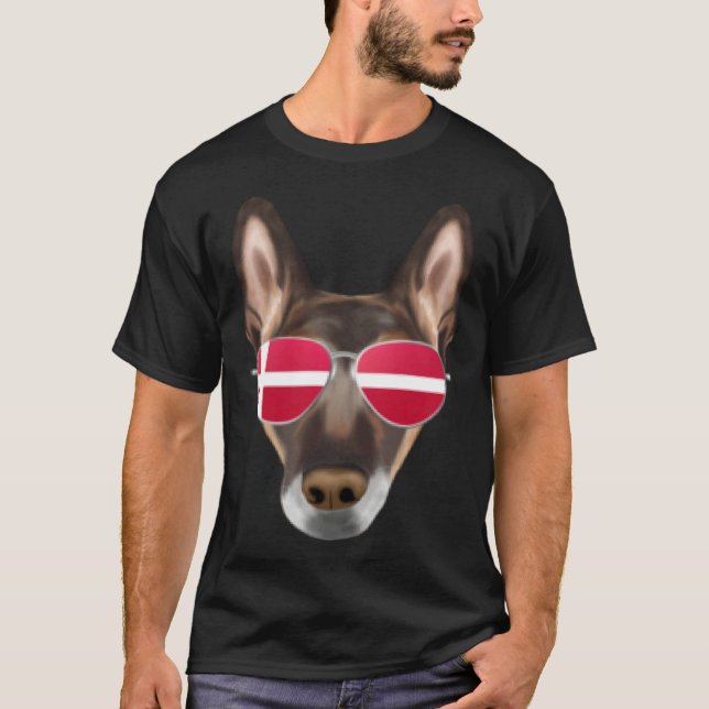 Danish Flag Belgian Malinoi Dog Denmark Pocket T-Shirt (Vorderseite)
