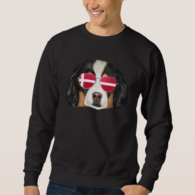 Danish Flag Bernese Mountain Dog Dog Denmark Pocke Sweatshirt (Vorderseite)