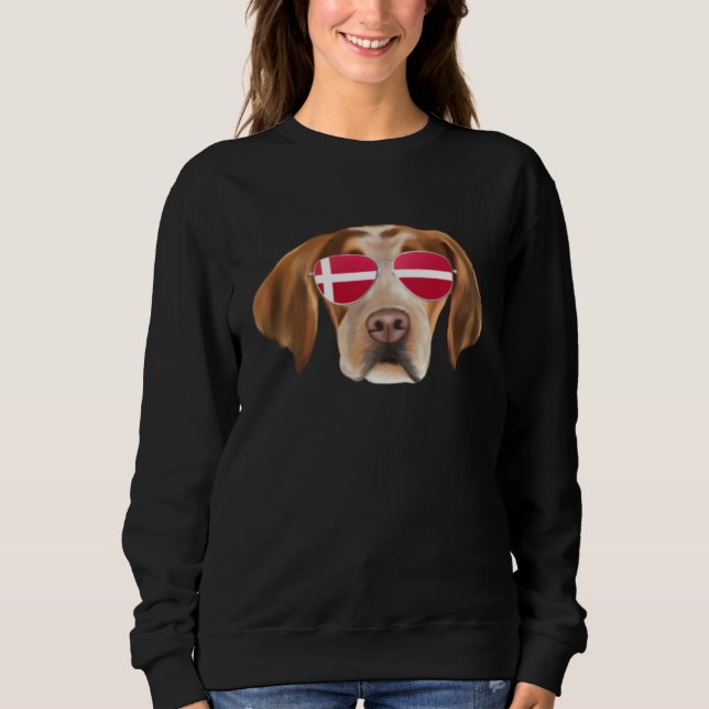 Danish Flag Brittany Dog Denmark Pocket Sweatshirt (Vorderseite)
