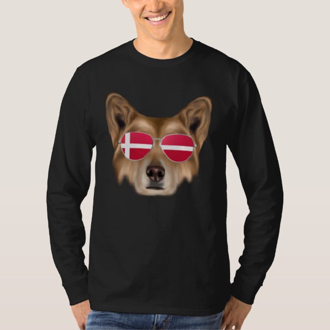 Danish Flag Chinese Crested Dog Denmark Pocket T-Shirt (Vorderseite)