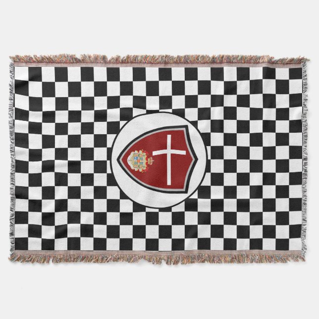 Danish flag-coat arms throw blanket decke (Vorderseite)