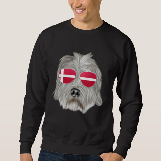 Danish Flag Dandie Dinmont Terrier Dog Denmark Poc Sweatshirt (Vorderseite)