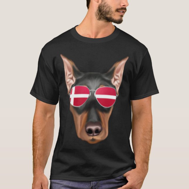 Danish Flag German Pinscher Dog Denmark Pocket T-Shirt (Vorderseite)