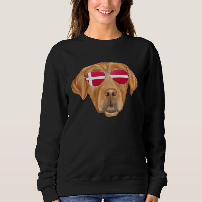 Danish Flag Golden Retriever Dog Denmark Pocket Sweatshirt (Vorderseite)
