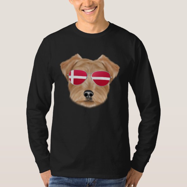 Danish Flag Norfolk Terrier Dog Denmark Pocket T-Shirt (Vorderseite)