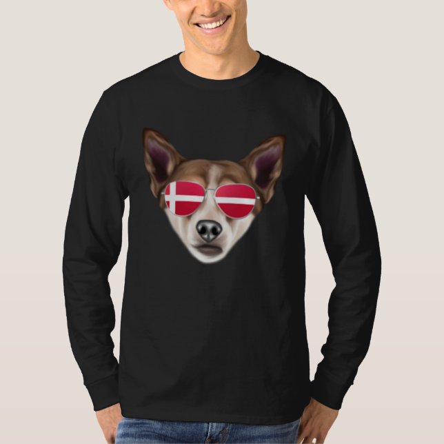 Danish Flag Norwegian Lundehund Dog Denmark Pocket T-Shirt (Vorderseite)
