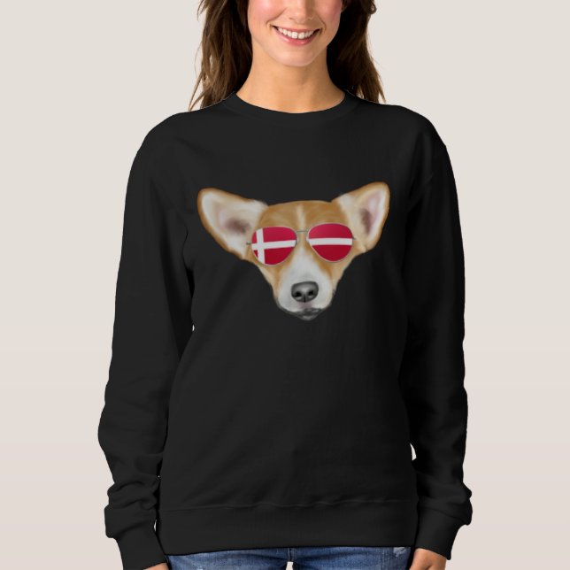 Danish Flag Pembroke Welsh Corgi Dog Denmark Pocke Sweatshirt (Vorderseite)