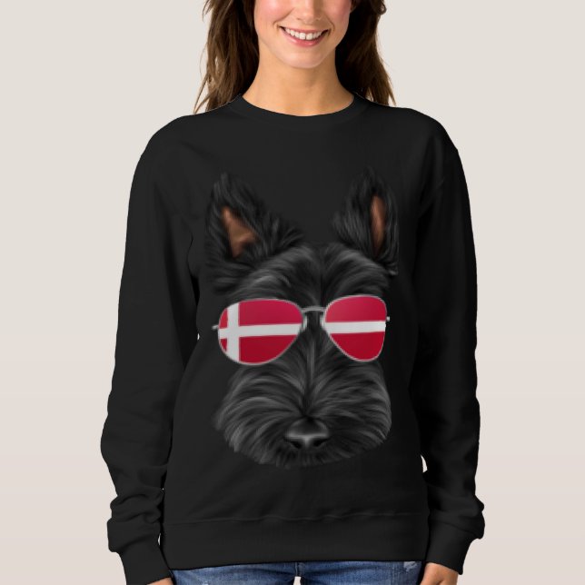Danish Flag Scottish Terrier Dog Denmark Pocket Sweatshirt (Vorderseite)