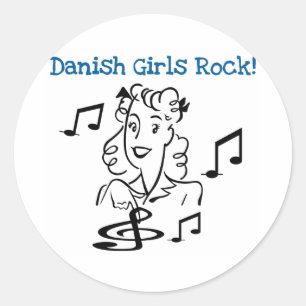 Danish Girls Rock Runder Aufkleber