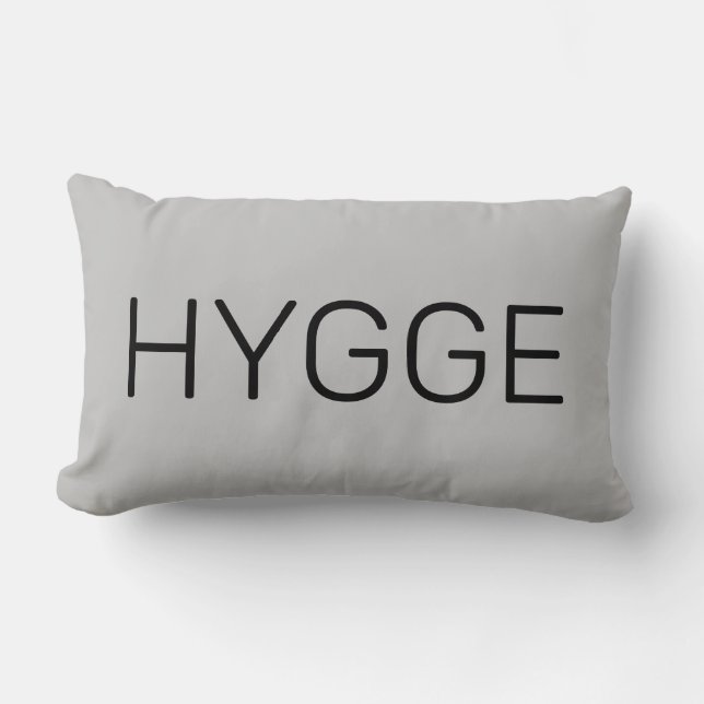 Danish Hygge Black und Gray Lendenkissen (Vorderseite)
