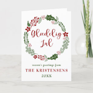 Danish Merry Christmas, Glæjul, Custom Feiertagskarte