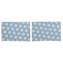 Danish Pastel Blue Yellow Niedlich Daisy Pattern