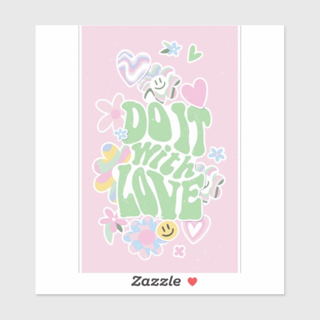 DANISH PASTEL RETRO MACHEN SIE ES MIT LIEBE AUFKLEBER (Blatt)