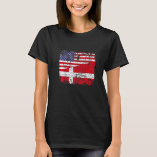 Danish Roots Halb American Flag Dänemark T-Shirt