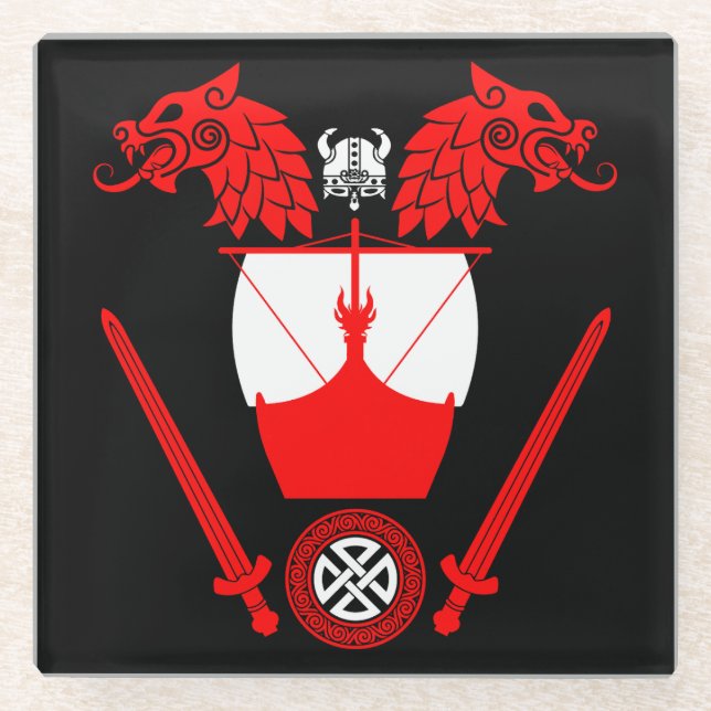 Danish Viking Glasuntersetzer (Vorderseite)