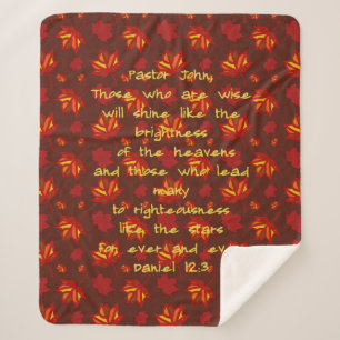 Dank an den Pastor Herbstblätter Schrift Sherpadecke