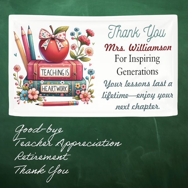 Dank an Lehrer im Ruhestand Banner (Teacher Retirement, Good-Bye, Appreciation or Thank You Banner. Show your appreciation.  )