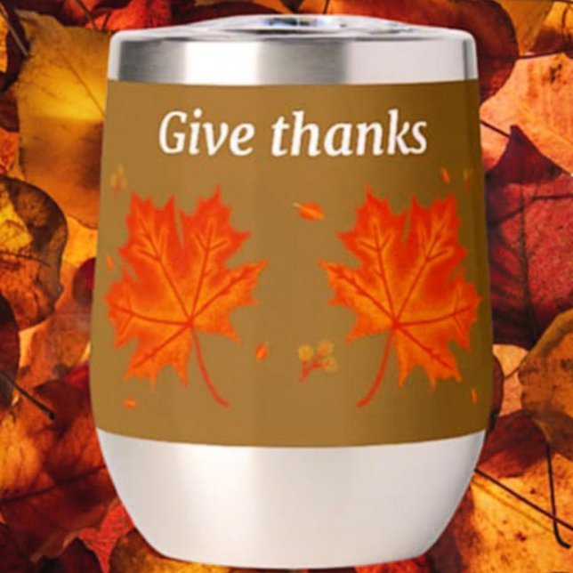 Dank Autumn Leaves Stemless Wine Tumbler (Von Creator hochgeladen)