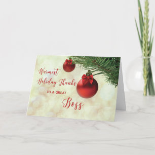 Dank Boss Christmas Tree Ornament Karte