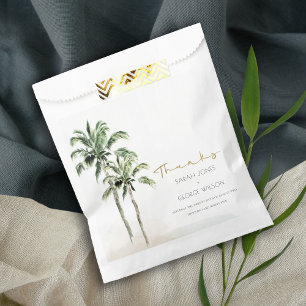 Dank der Hochzeit des tropischen Strandpalms Geschenktütchen